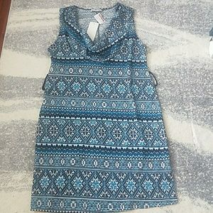 Blue cowlneck sleeveless dress size Large NEW by Uptown Vibed